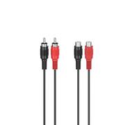 Hama Câble audio 00305035 - 5 m - 2 fiches RCA / 2 prises RCA - Noir