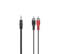 Audio Cable, 3.5 mm jack plug - 2 RCA plugs, stereo, 1.5 m
