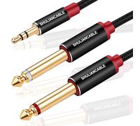 Audio Cable 3.5mm to Dual 6.35mm,6.35 Male to 3.5 Male Mono Y Splitter Jack Cable for Speakers,Mixing Boards etc (2M)