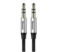 Baseus Câble audio YIVEN Mini-jack 3,5 mm AUX 1 m Noir et argent