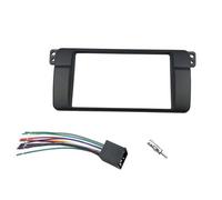 Audio Cadre Radio Façade D'autoradio Simple Double DIN pour Série 3 pour E46 1998-2005 Kit Montage avec Lecteur DVD Et Enjoliveur CD RESPUNEKBAH(Version B wire)