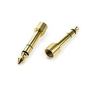 OKULI Audio de Remplacement Adaptateur 6.35mm à 3.5mm Filetage de La Vis Plaqué Or pour Casque Écouteurs x 2