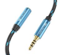 Audio Extension Cable-2 m 3.5 mm Jack Male to Female [Gold Plated] Nylon Stereo Audio Auxiliary Cable for iPhone,Samsung,iPod,iPad,Car Radio,Smartphones,MP3 etc