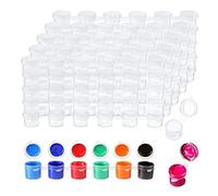 Audio frequency% 180 Pots (3ml/0.1oz) Pots de peinture vides transparents Pour arts, artisanat, écoles et salles de classe - Fournitures de peinture