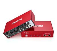 Audio Interface USB Noir, EBXYA Carte Son Externe Table de Mixage pour PC, Micro, Interfaces Audio pour Home Studio avec Préamplis Micro, 48V Alimentation Fantôme, Connecteur USB-C