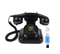 Audio Livre d'or Enregistrement de téléphone Messages vocaux personnalisés, Classique Rétro Style Livre d'or Téléphone pour Fête Mariages Anniversaires Location Confessions Occasions Spéciales (Noir)