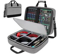 Audio Mixer Bag, Dj Mixer Case, 15.75x12.99x6.1 Inches, Scratch Resistant Sound Equipment Storage with Adjustable Compartments Shoulder Strap, Carry Holder for Cables Microphones Podcast Studio Gear