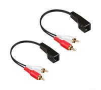 Audio Network Extender for rj45 500m Pair Black Audio Network (RCA-RCA) | Portée de 500 m, transmission sans perte, pour installations de PA, conférences, grands lieux