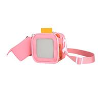 Audio Player Cover, Card Reader Bag, Kids Device Case, Soft Shoulder Strap, Lightweight Design, Travel School Home Use, 12x12x11.5cm/4.72x4.72x4.53 inches Light Red 1 Piece