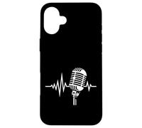Audio Podcast Vintage Mic Heartbeat Coque pour iPhone 16 Plus