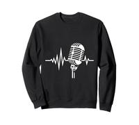Audio Podcast Vintage Mic Heartbeat Sweatshirt