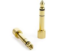 Audio Replacement Adapter 6.35mm To 3.5mm Screw Thread Gold Plated For Headphone Earphone X 2