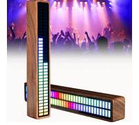 Audio Spectrum Double Row Rhythm Lights - LED Music Visualizer with Built-in Microphone, 72 RGB LED Beads, 3 Dynamic Modes for Studio & Gaming Room