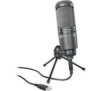 Audio-Technica 2020USB+ Microphone Cardioïde à Électret (connexion USB) Gris Foncé