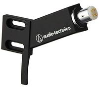 Audio Technica AT-HS4BK Universal Headshell with Finger Lift 1/2" Mount for 4-Pin Tonearms Aluminum includes Mounting Screws (Angled for Strait Tonearms) (Black)