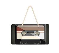 Audiocassette Panneau de porte en PVC à suspendre Motif appareil musical A Symbol of the Last Century 35,1 x 24,9 cm
