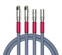 Audiocrast Paire de câbles audio XLR HiFi plaqué argent avec blindage plaqué argent et connecteurs XLR pour amplificateur, mixeur, microphone, haut-parleur, alimentation fantôme 1 m