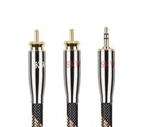Audiophile Câble Rca Jack Audio Stéréo, Câble Audio 3,5 Mm Mâle À 2 Connecteurs Rca Mâle Câble Adaptateur Audio Auxiliaire Stéréo Y (3M, Noir)[GBP6272256]