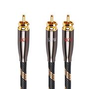 Audiophiles Câble Répartiteur RCA à 2 RCA, Splitter Y pour Subwoofer, Coaxial Numérique pour Caisson de Basses, DVD, TV, Haut-Parleur - 1M