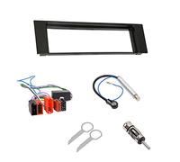 Audioproject A131 - Car Radio Fascia Set Compatible with Audi A4 B6 8E 8H Avant - Radio Adaptor 2 x Antenna Adapter DIN ISO Mounting Frame Black