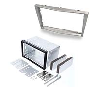 Audioproject A450 - Cache-Radio Set Double DIN Compatible avec Opel Corsa D Astra H Zafira B Tigra Antara Vivaro 2-DIN métal pour autoradio Cache-Radio argenté