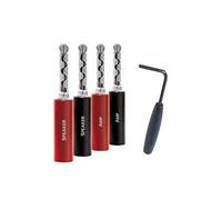Pack 8 fiches banane Audioquest SureGrip 100 Argent