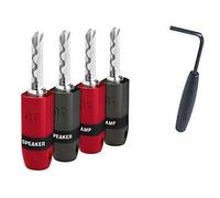 Pack 4 fiches banane Audioquest SureGrip 300 Argent