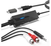 AudioXfer USB-C USB2.0 Audio Grabber Device-Numérisez Cassettes/vinyles/Enregistrements MD pour Les Amateurs de Musique/Podcasteurs et ArchivistesCompatible PC,Mac et Linux