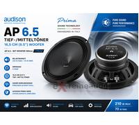 Audison Enceintes Woofers AP 6.5 16,5 cm (165 mm) 210W Peak – 1 paire