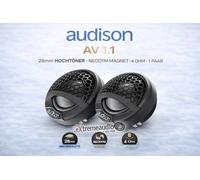Audison AV 1.1 - SET TWEETER 28mm + GRILLE / couvercle tweeter 1 paire