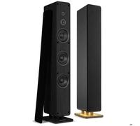 Audizio ARCO - Pack 2 Enceintes Actives Hi-Fi 320 W Noires - Paire d’Enceintes Colonne BT Stéréo DSP - Salon & Home Cinéma