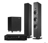 Audizio ARCO - Pack Home Cinéma 450W Noir - Colonnes Hi-FI avec Subwoofer 6.5" et Amplificateur Intégré - Son Puissant pour TV, Films, Musique et Salon Moderne