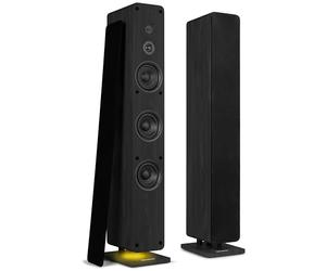 Audizio ARCO Tour de Son Hi-FI Stéréo 320W Noire - Pack Enceintes Colonnes Active + Passive avec BT, USB et Optique Tour de Son Design pour Salon, TV et Musique