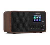 Audizio Avio Radio DAB+ Bluetooth 5.0 - Noyer, 20 Stations Enregistrables, Écran Couleur 2,4""