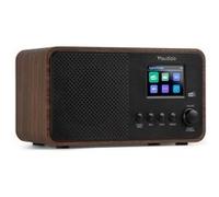 Avio Radio DAB+ Bluetooth 5.0 - Noyer, 20 Stations Enregistrables, Ecran Couleur 2,4