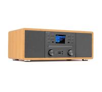 Audizio Avola Radio Internet Wifi avec Lecteur CD et BT - Couleur Bambou, Radio Dab+, FM, Haut-Parleurs Stéréo, Télécommande