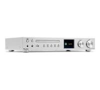 Audizio Bolzano Récepteur Audio Internet Tout en Un - Aluminium, Amplificateur 100 Watts, Lecteur MP3 et CD Argent G