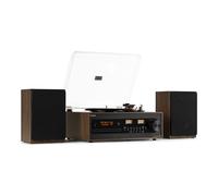 Audizio Boston Platine Vinyle Vintage Noyer BT CD Dab+ Enceintes