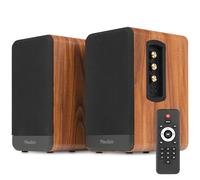 Audizio BS10 Enceintes Bibliothèque BT Actives 80W, HiFi avec HDMI Arc, Optique et RCA Merisier
