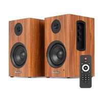 Audizio BS15 Enceintes Bibliothèque BT Actives 60W HiFi avec HDMI Arc Merisier