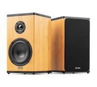 Audizio BS20 Paire Enceintes Bibliothèque Actives BT sur Batterie 50W RMS, Hi-FI sans Fil, Enceintes Rechargeables Salon Bureau, Finition Bambou