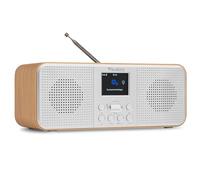 Audizio Bucine Radio Internet WiFi Dab+ FM BT 40W, Radio Numérique Stéréo avec Écran Couleur, Télécommande, Alarme Et Minuterie, Design Argent Élégant Maison