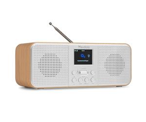 Audizio Bucine Radio Internet WiFi Dab+ FM BT 40W, Radio Numérique Stéréo avec Écran Couleur, Télécommande, Alarme Et Minuterie, Design Argent Élégant Maison