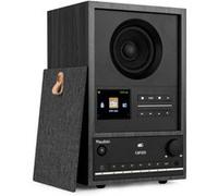 Audizio Canzo Radio Internet WiFi avec Dab/FM et Bluetooth - Gris, Radio au Design Rétro, Panneau Amovible, Écran LCD, Réveil, Télécommande Incluse, Idéale comme Radio de Bibliothèque