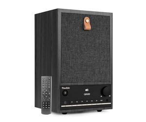 Audizio Canzo Radio Internet WiFi avec Dab/FM et Bluetooth - Gris, Radio au Design Rétro, Panneau Amovible, Écran LCD, Réveil, Télécommande Incluse, Idéale comme Radio de Bibliothèque