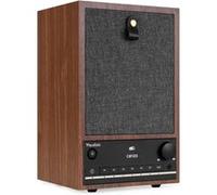 Audizio Canzo Radio Internet WiFi avec Dab/FM et Bluetooth - Noyer, Radio au Design Rétro, Panneau Amovible, Écran LCD, Réveil, Télécommande Incluse, Idéale comme Radio de Bibliothèque