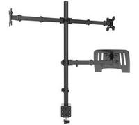Audizio CMA20L - Support Double Écran 13-32 pouces et Ordinateur Portable - Réglable en Hauteur, Inclinable, VESA 75/100 Noir G