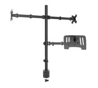 Audizio CMA20L - Support Double Écran 13-32 pouces et Ordinateur Portable - Réglable en Hauteur, Inclinable, VESA 75/100, Poids maximal de 8 kg, Idéal pour Ajuster la Position de votre Écran de PC