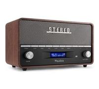 Radio portative DAB - AUDIZIO - CORNO - Bluetooth - Variateur d'éclairage - Blanc/Brun/Gris