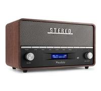 Audizio Radio portative DAB+ CORNO – Bluetooth, stéréo 60W, FM, réveil – Blanc/Brun/Gris